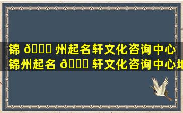 锦 🐞 州起名轩文化咨询中心（锦州起名 🐝 轩文化咨询中心地址）